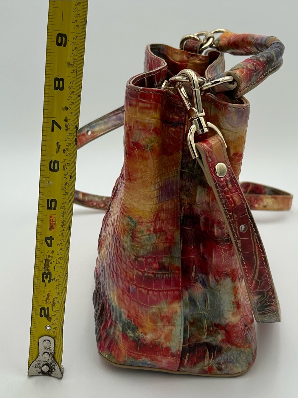 Brahmin Multicolor Crocodile Embossed Mini Amelia Satchel - Picture 16 of 16